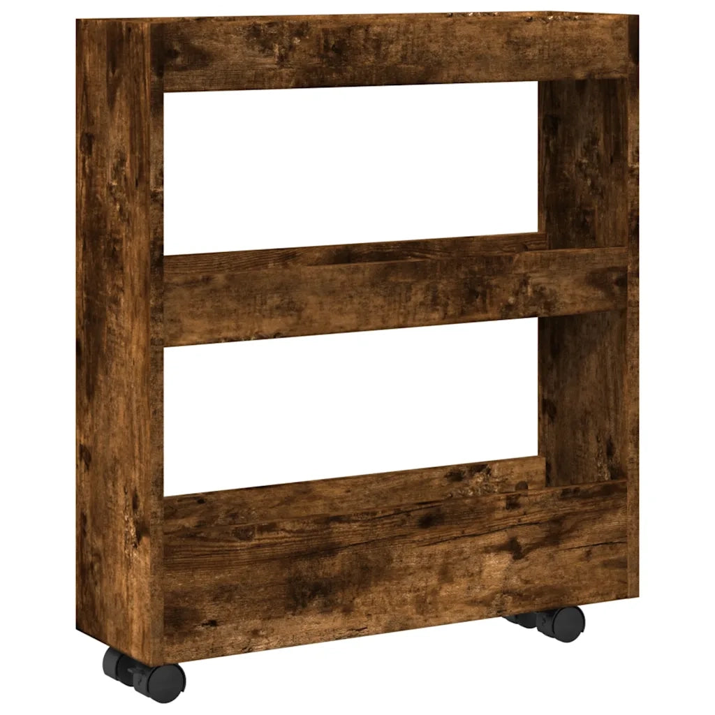 Carrello Stretto a 3 Livelli Rovere Fumo in Truciolato CFW2696025