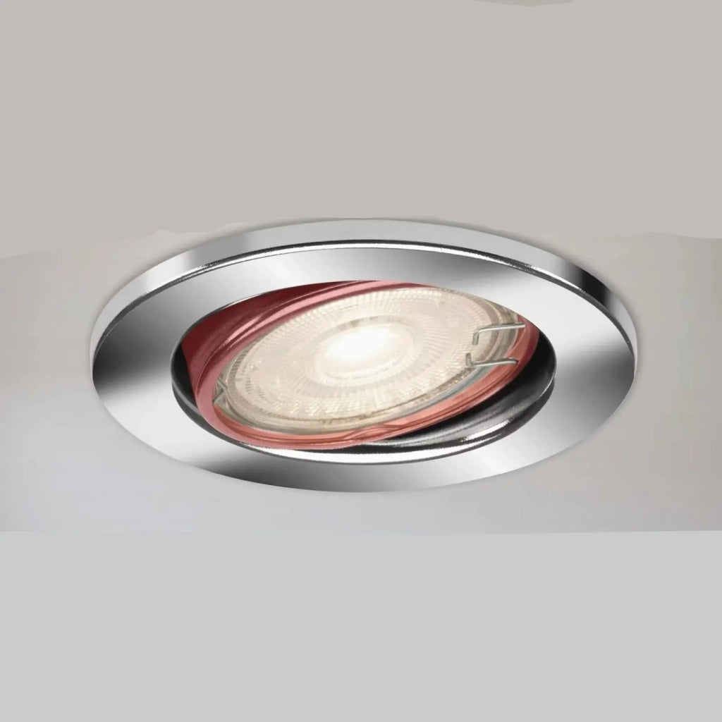 Set 3 faretti Sten da incasso orientabili GU10 Ø 8,6 cm cromo