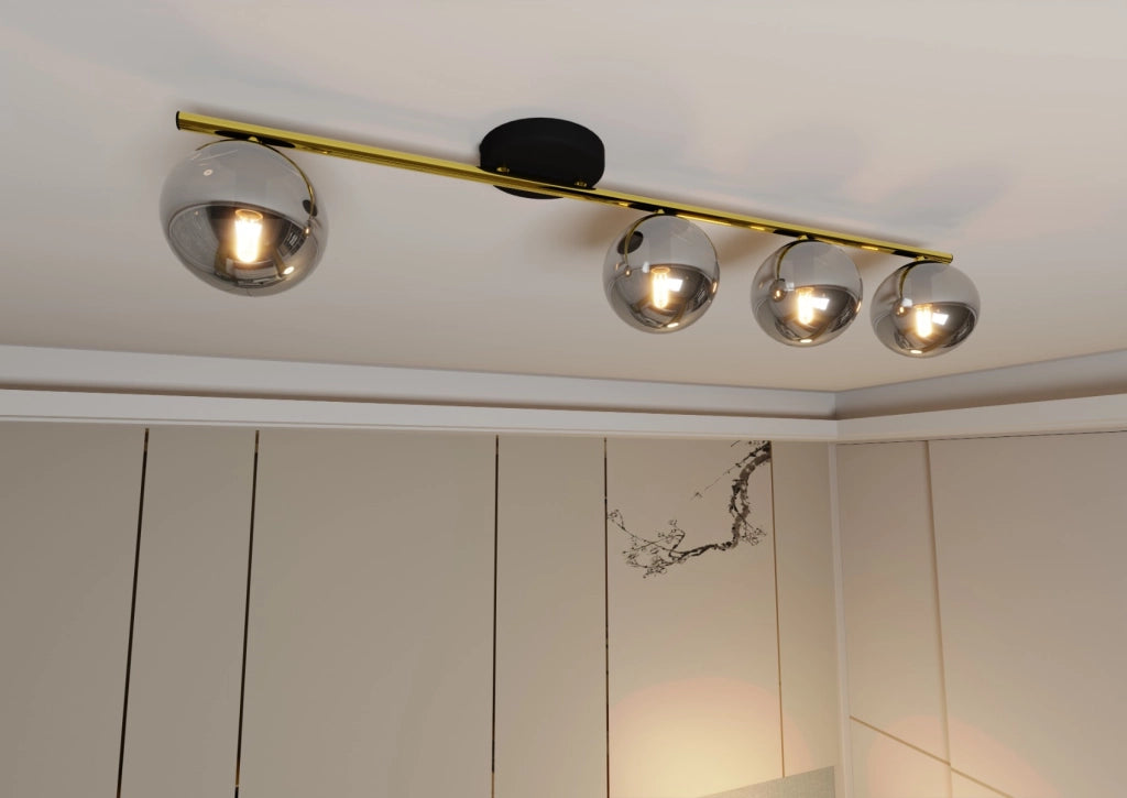 Plafoniera Emibig Monza 4 luci E14 dimmer grafite