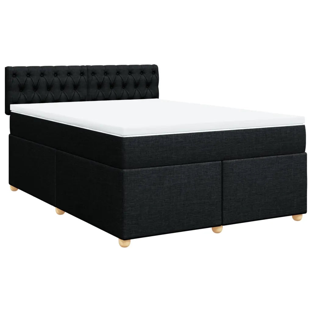 Giroletto a Molle con Materasso Nero 140x190 cm in Tessuto 3286684
