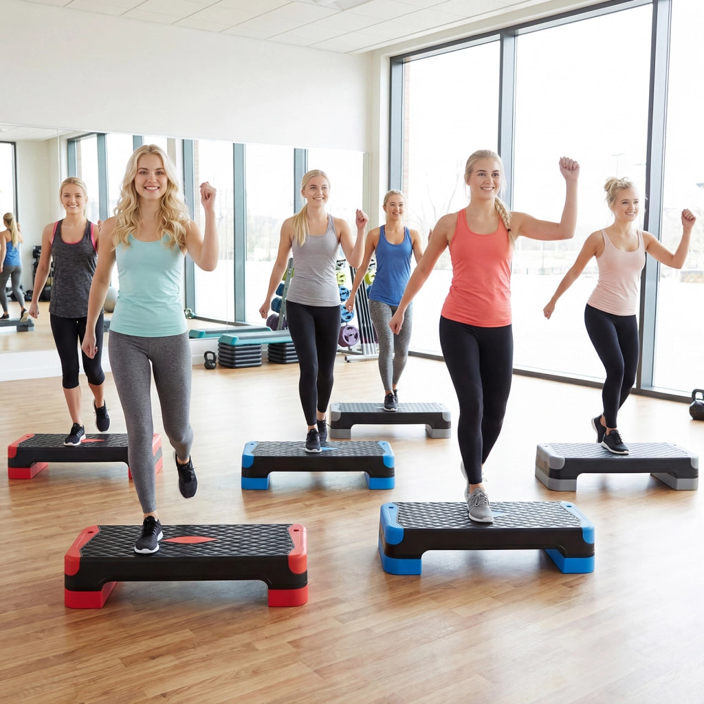 Stepper fitness casa rialzati e allenatori equilibrio alta portata, Pedana step antiscivolo e regolabile in altezza Rosso