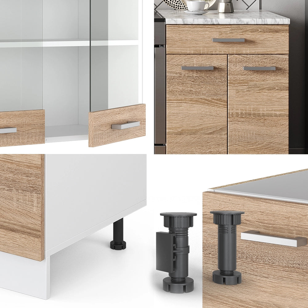 Vicco Cucina componibile Sonoma/Bianco 200 cm , PL Rovere