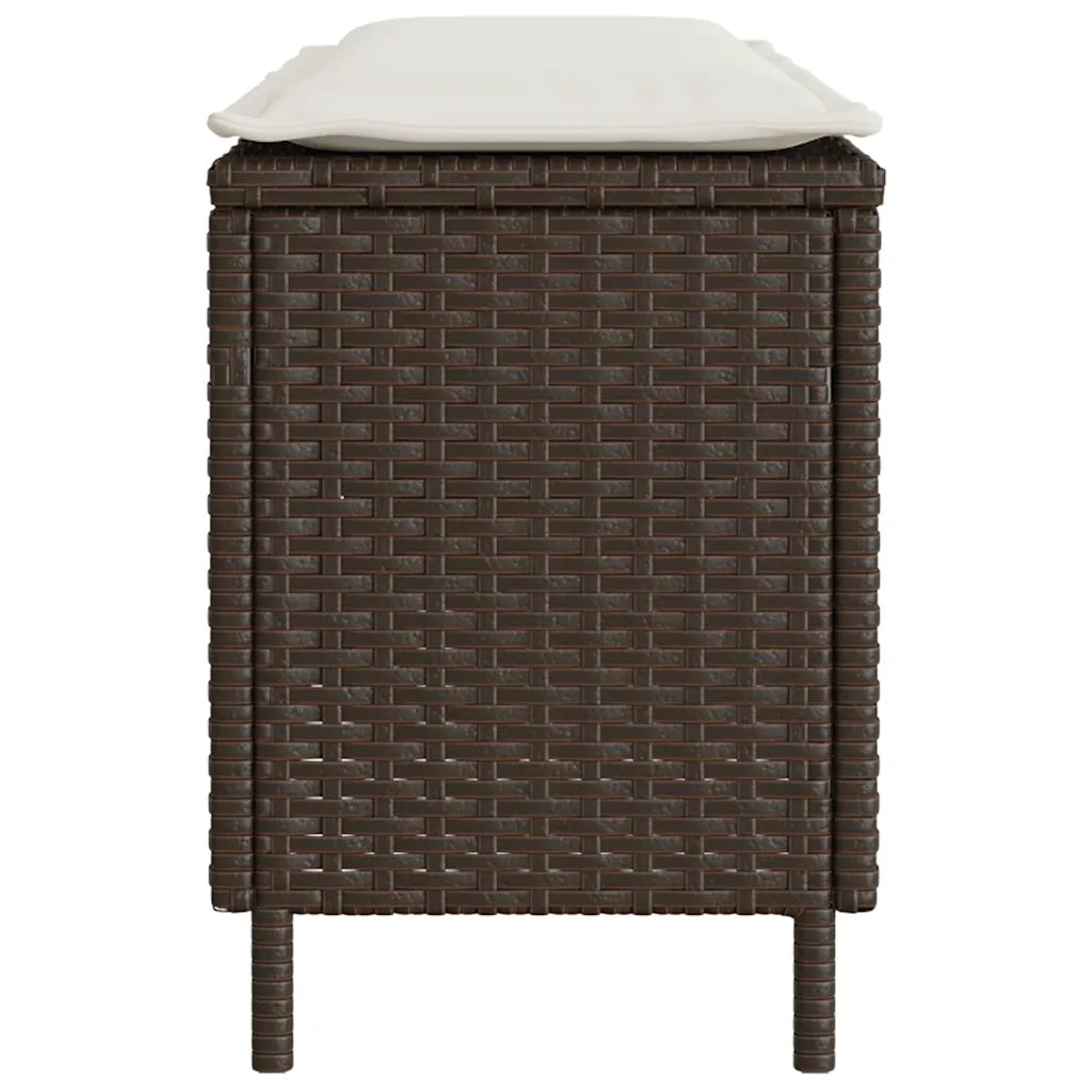 Panca da Giardino con Cuscino Marrone 110x30x40,5 cm Polyrattan 4104155