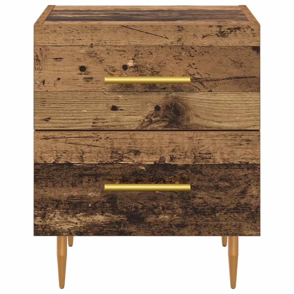 Set di 2 Comodini | Armadio da Notte | Mobiletto da notte Legno vecchio 40 x 35 x 47,5 cm