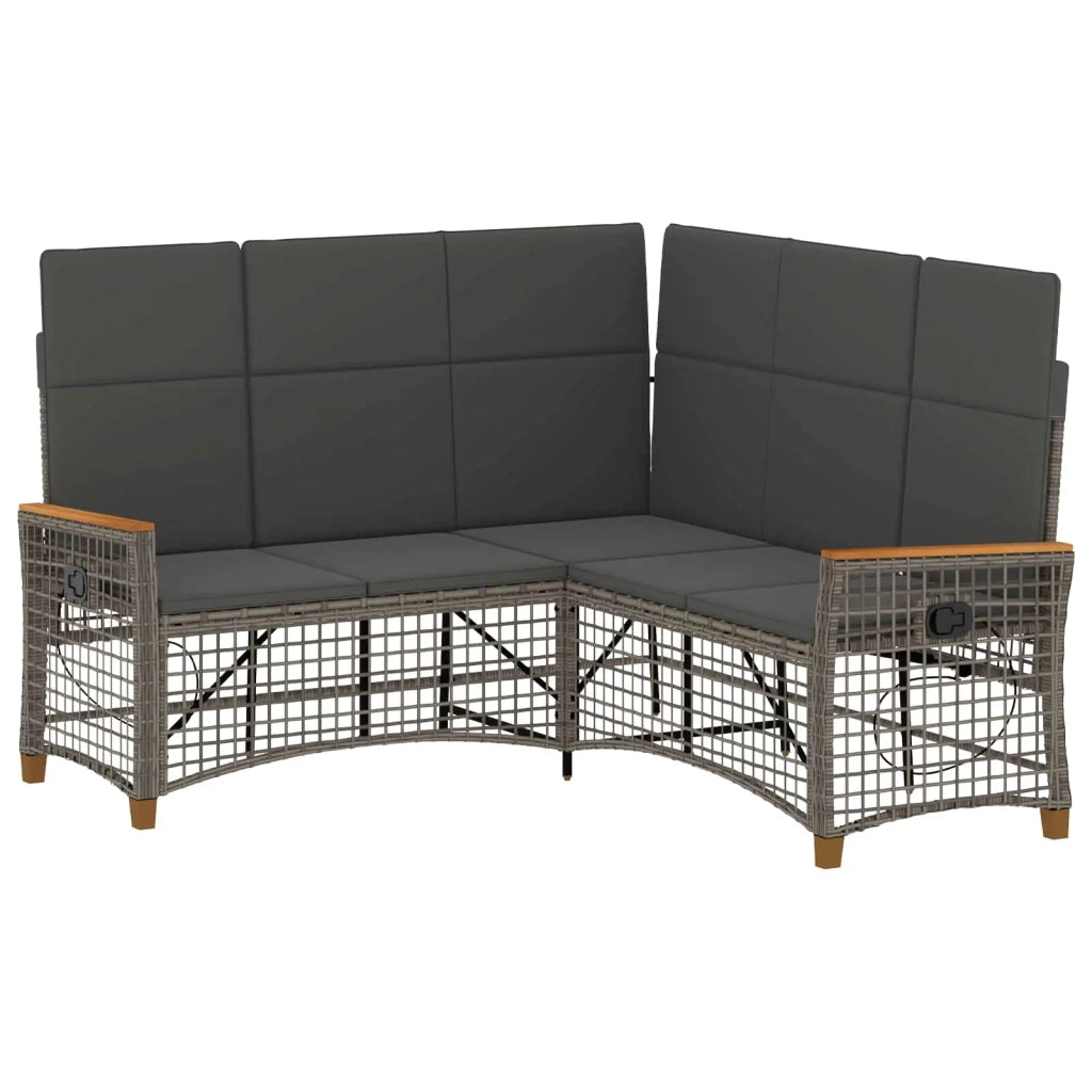 Set di Divani Recliner da Giardino Grigio e Grigio Scuro 42026824