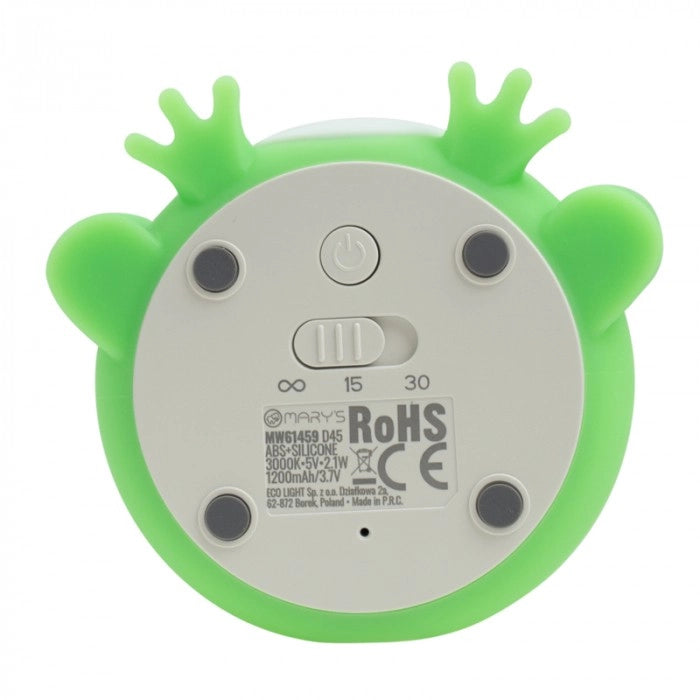 Lampada notte bimbi wireless Rana verde LED 2,1W Mary's