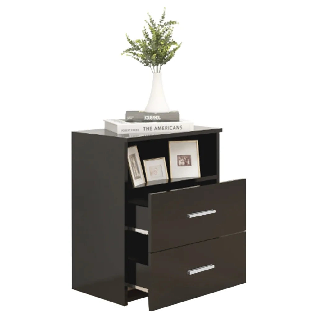 Comodini 2pz Neri 50x32x60 cm 803275