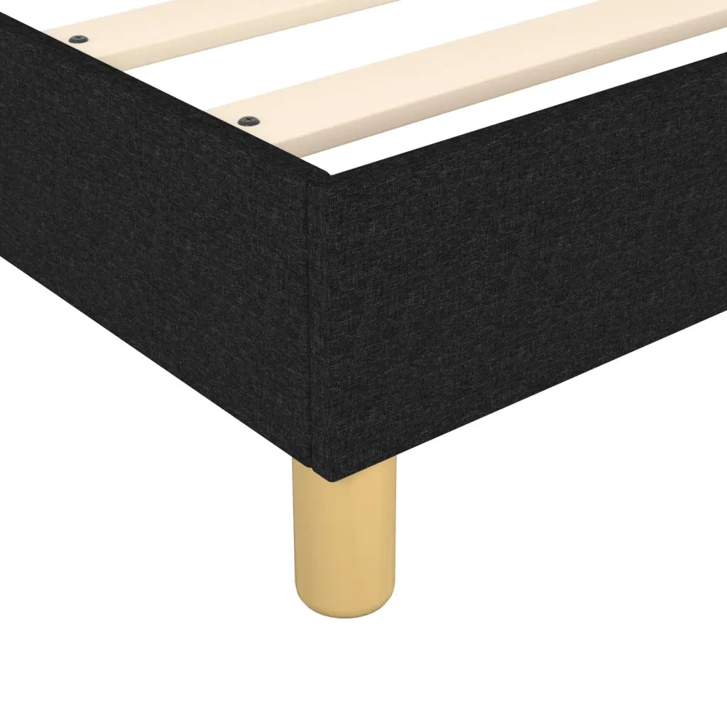 Struttura Letto a Rete a Molle Nero 200x200 cm in Tessuto