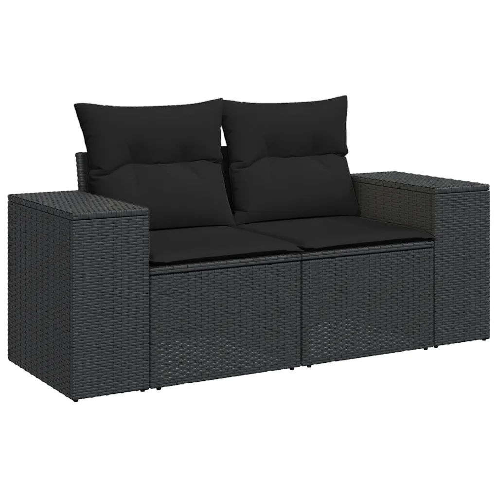 Set Divani da Giardino con Cuscini 7pz Nero Polyrattan 3326736