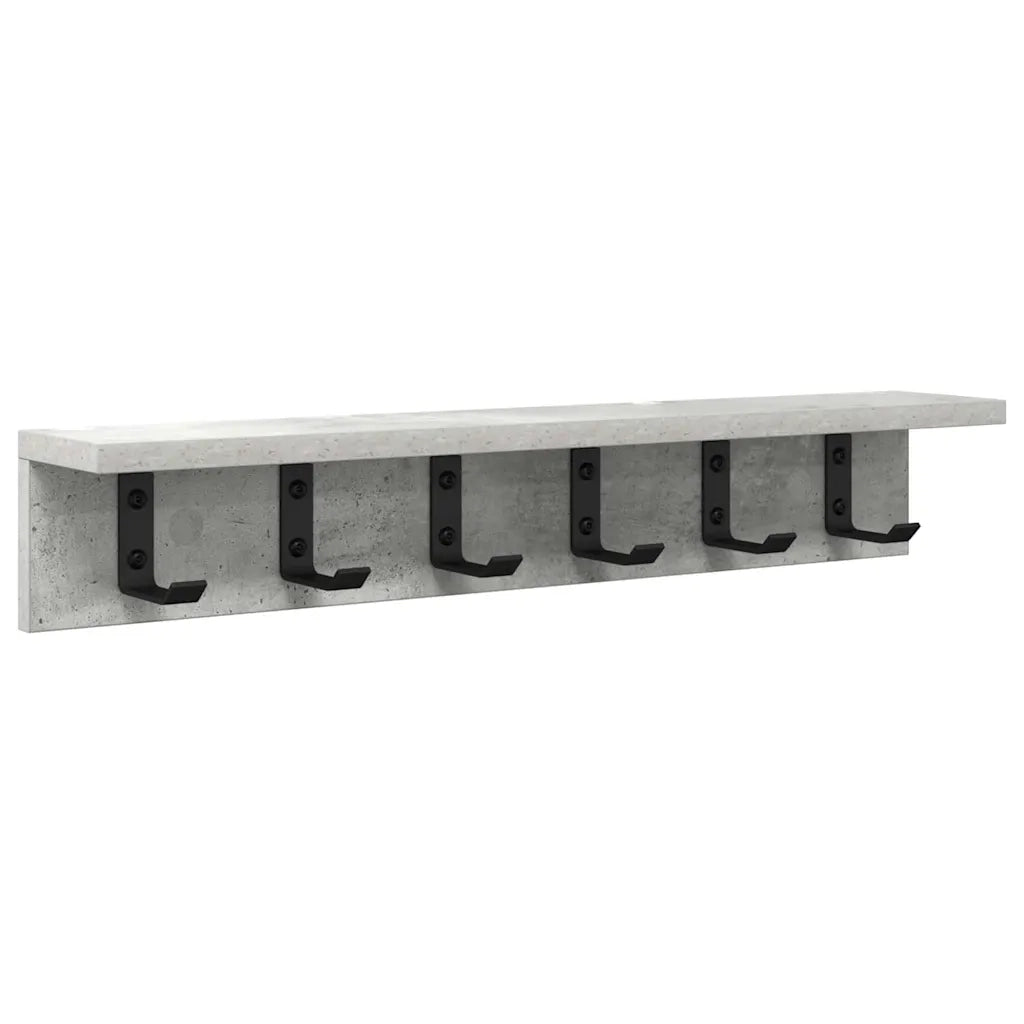 Appendiabiti a muro Grigio cemento 60 x 10,5 x 10,5 cm 874358