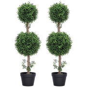 Set 2 Pezzi Piante Finte Buxus Artificiali ¨C Minimal ¨C Verde con Vaso