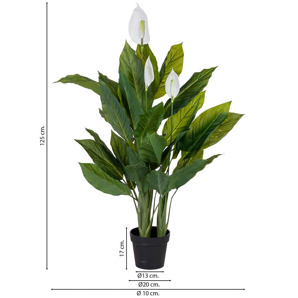 Anthurium artificiale decorativo verde 100x100x125