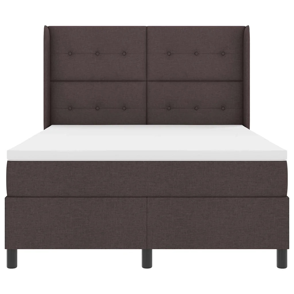Letto a Sorgente LED Marrone Scuro 160 x 200 cm Tessuto 3343514