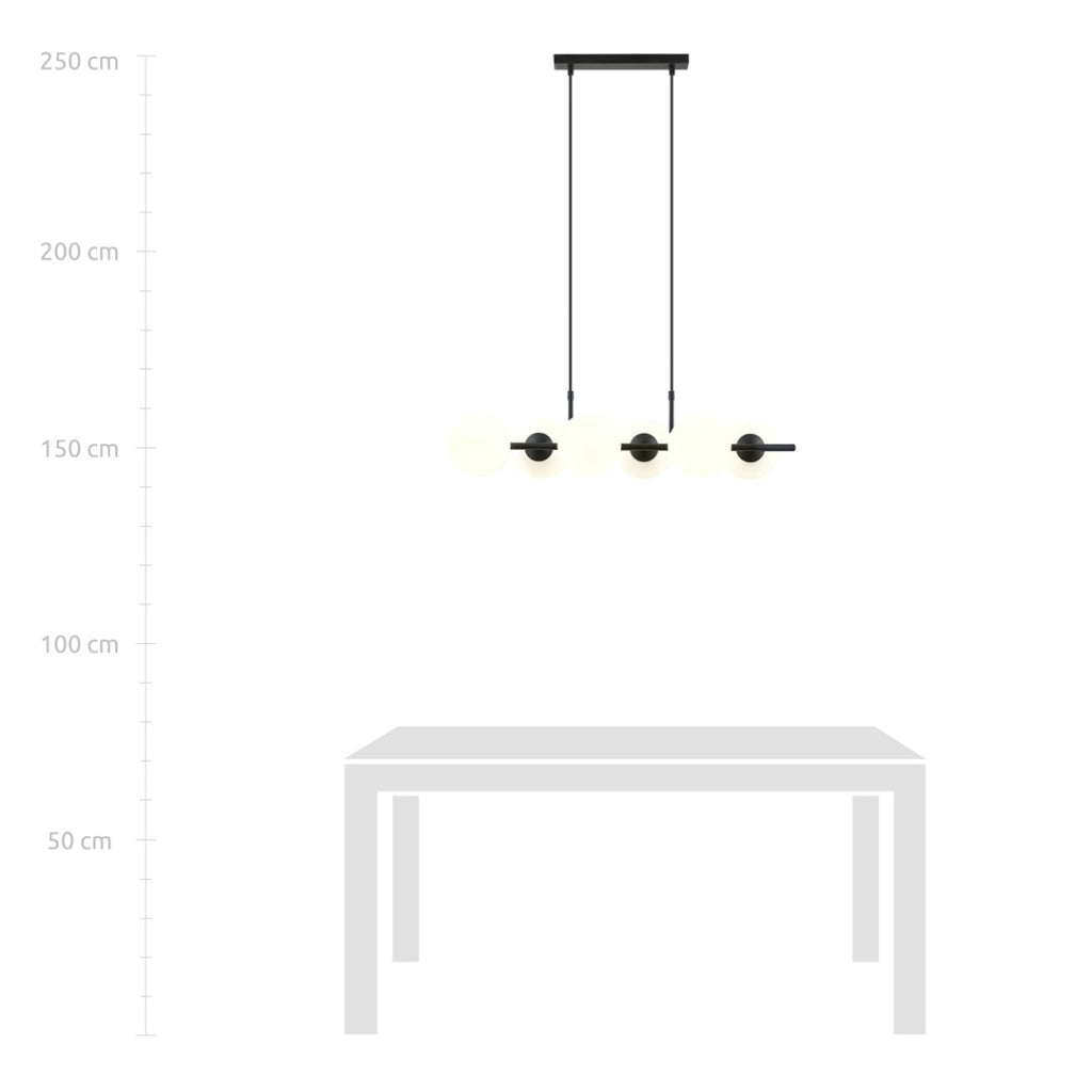 Lampadario sospeso Emibig RORY 6 luci opale nero E14