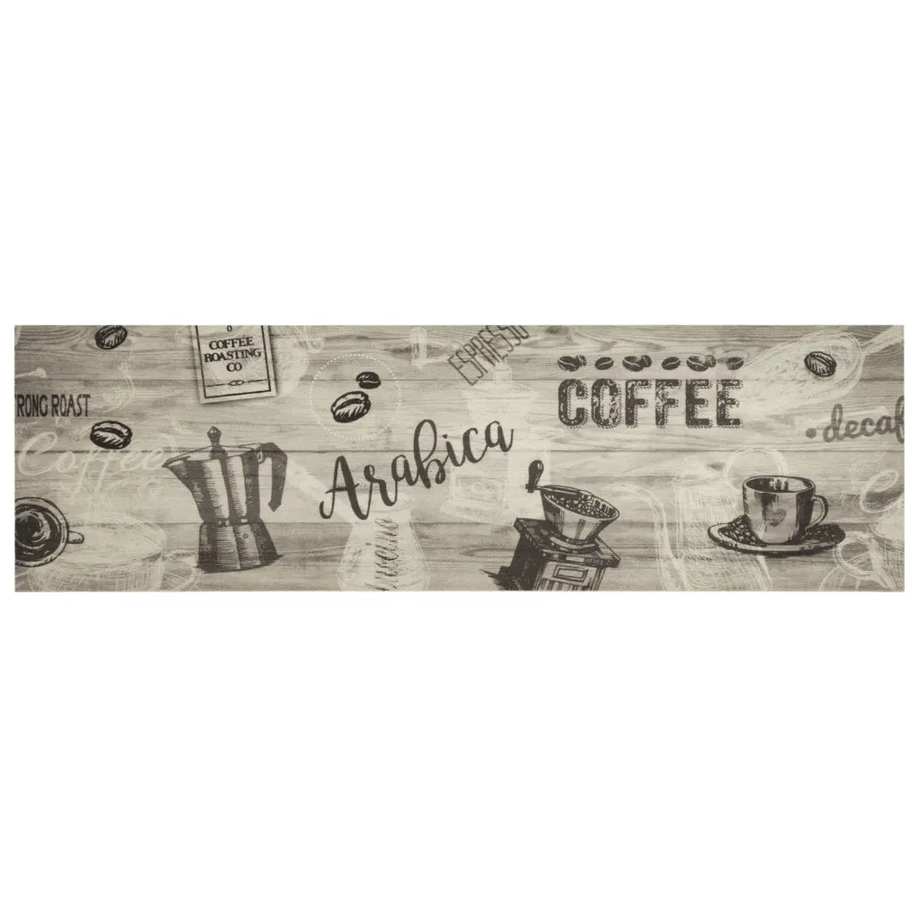 Tappeto da Cucina Lavabile-Tappetino da Cucina Grigio Caff¨¨ 45x150 cm in Velluto
