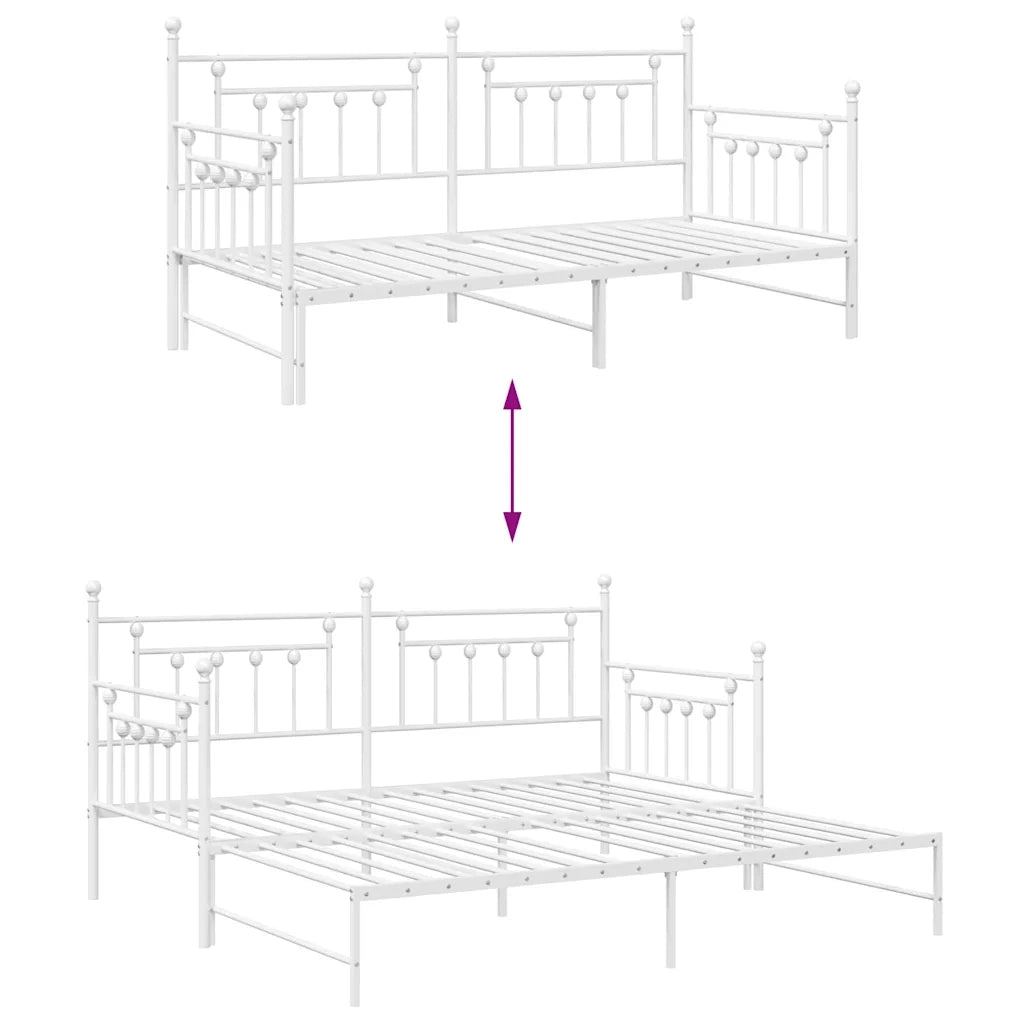 Struttura per letto di giorno Bianco 100 x 190 cm Acciaio 42002681
