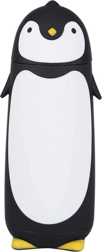 300 ml Ombrello Portatile Pinguino Bicchiere Acquatico con Doppio Strato - Nero.