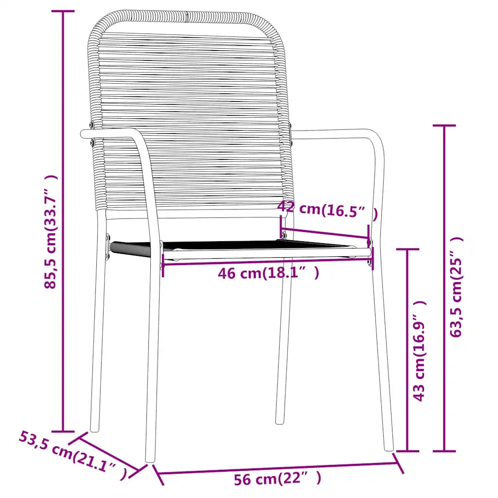 Set Mobili da Pranzo per Giardino 7 pz Nero 3099146