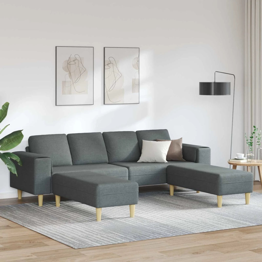 Divano per Soggiorno 3 pcs Grigio scuro Poliestere 3335113