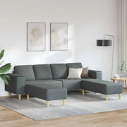 Divano per Soggiorno 3 pcs Grigio scuro Poliestere 3335113