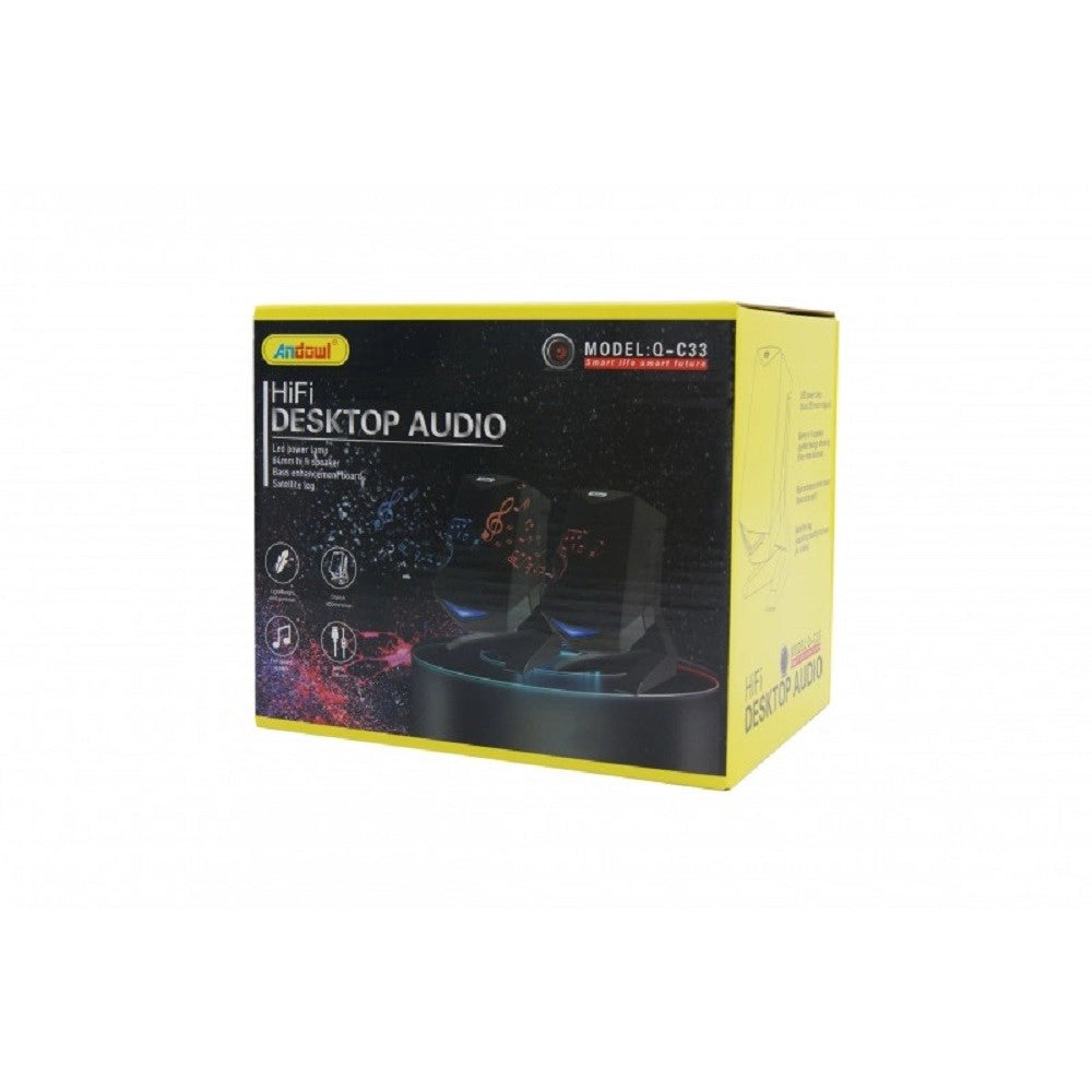 Trade Shop - Altoparlanti 2.0 Per Computer Notebook 3w X 2 Con Illuminazione A Led Usb Q-c33 -