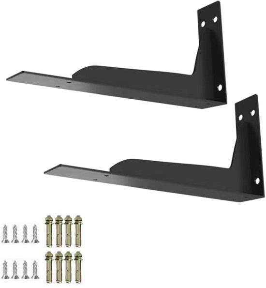 Supporti per pannelli in acciaio - 2 pezzi - L-shape - Nero - 140x144mm