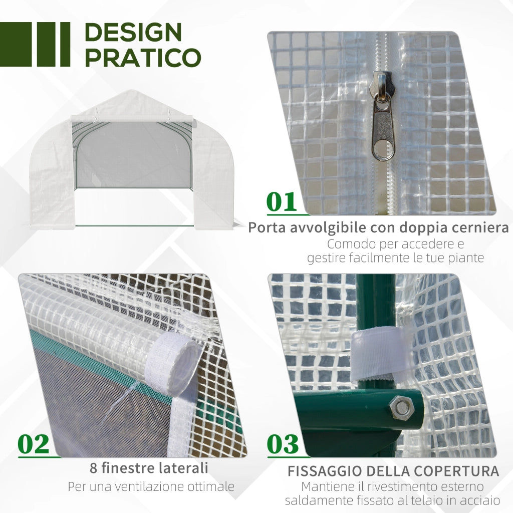 Serra per giardino ¨C Minimal ¨C verde, acciaio e PP, 6x3x2m