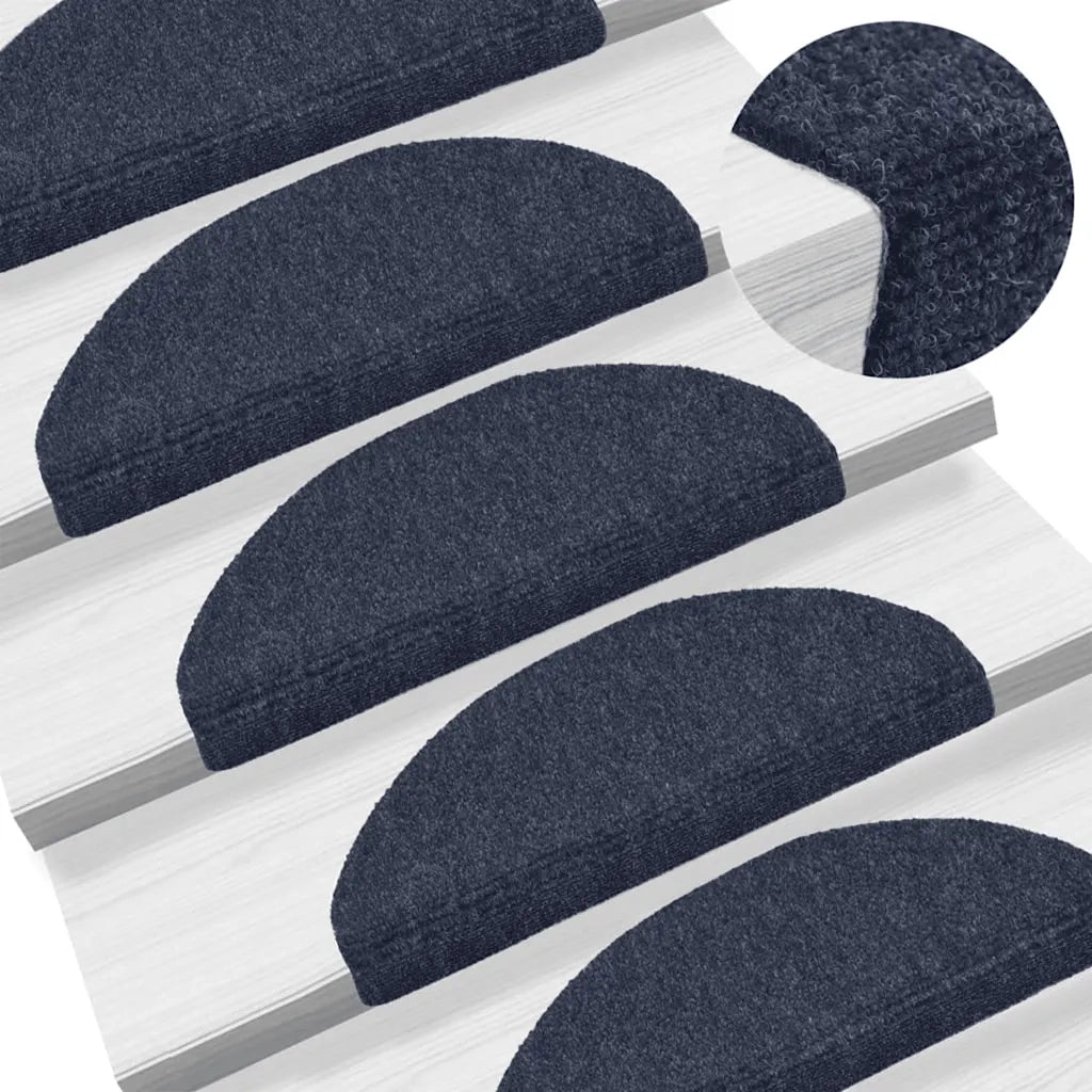 Tappetini per scale autoadesivi 30 pz 65x21x4 cm blu semicircolari grandi 3365660