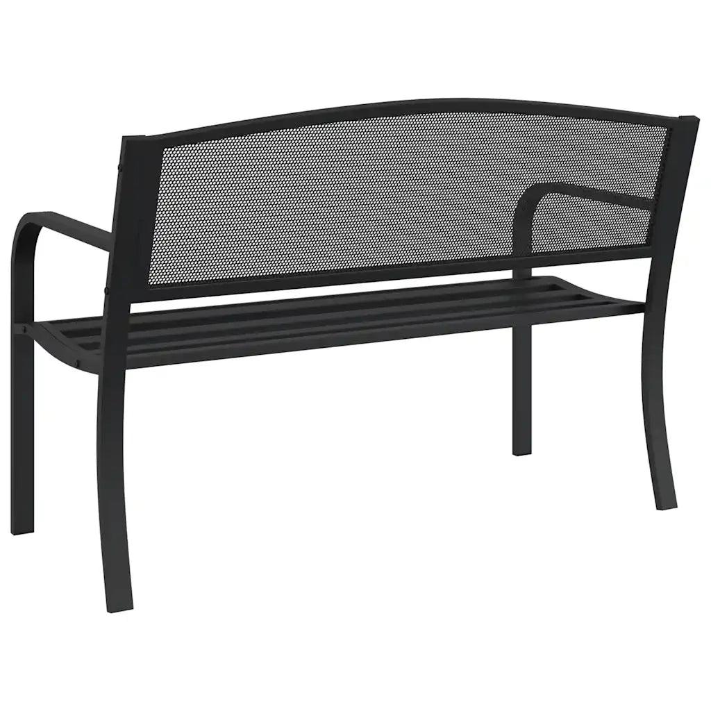 Panchina da Giardino | Panca da Giardino 119 cm Nera in Acciaio