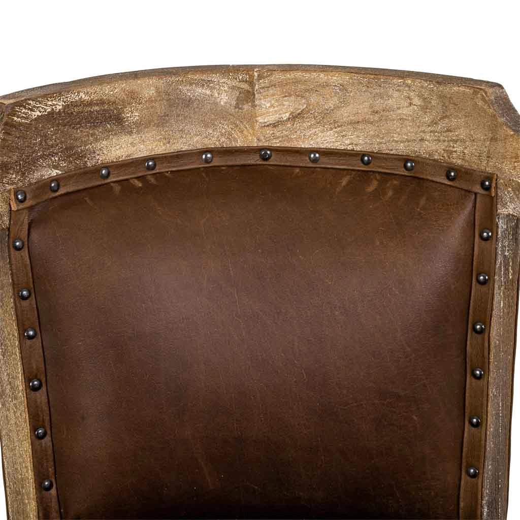 Poltrona imbottita in legno marrone 57x58x85h