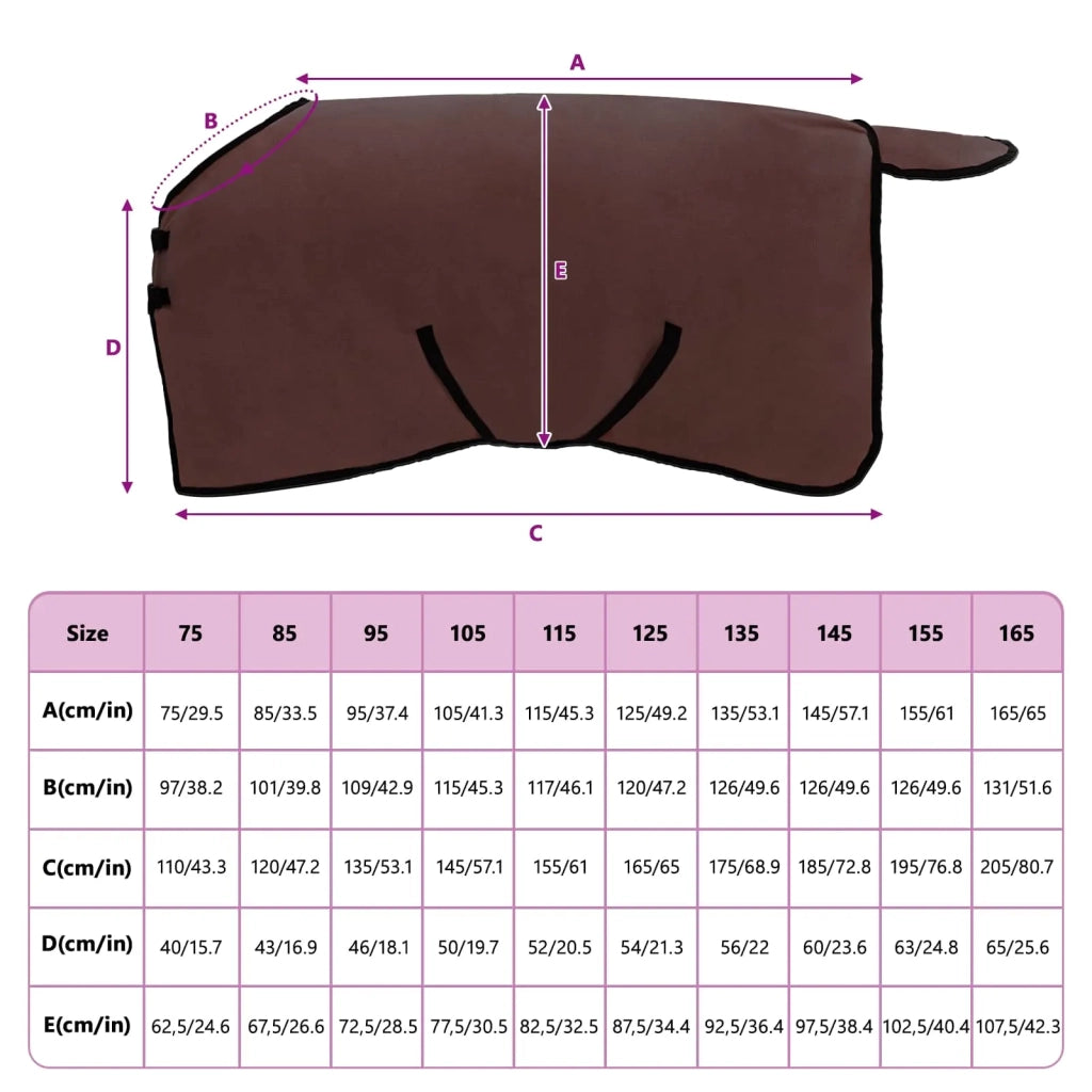 Coperta per Cavalli Marrone Scuro Completo 115 cm Poliestere 42013201