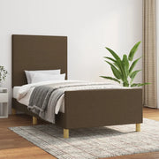 Giroletto senza Materasso Marrone Scuro 80x200 cm Tessuto 3124850