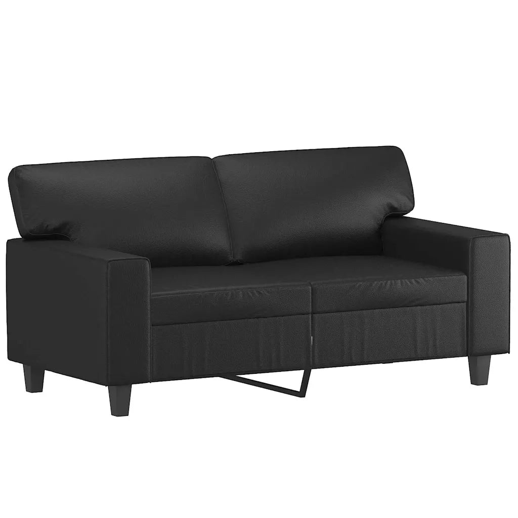 Divano a 2 Posti-Sofa 2 Posti Nero 120 cm in Similpelle 390480