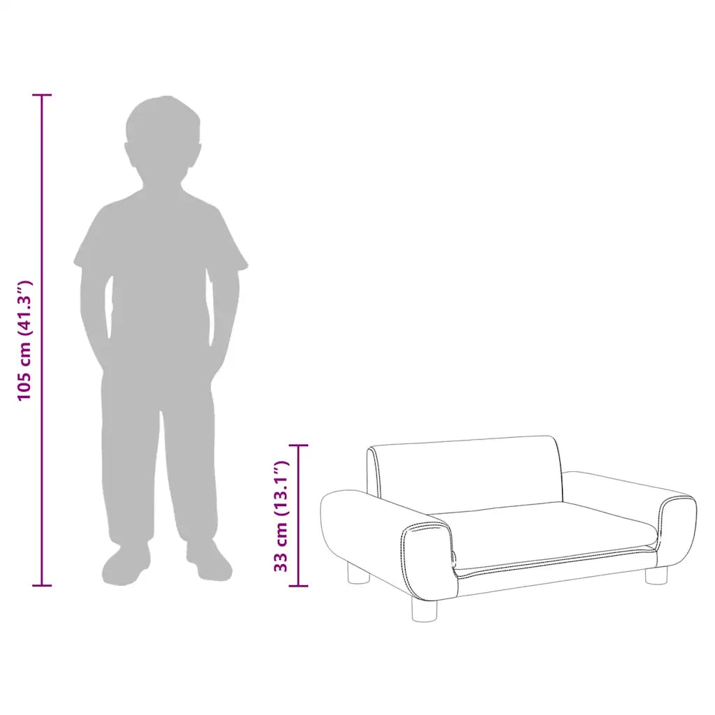 Divano per Bambini Rosa 70x45x33 cm in Velluto 3196389