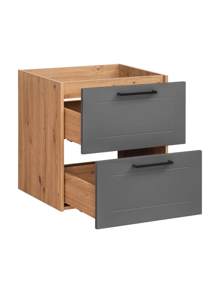 Mobile sottolavabo 60 cm 2 cassetti Madera Grey 60 x 61 x 46 cm