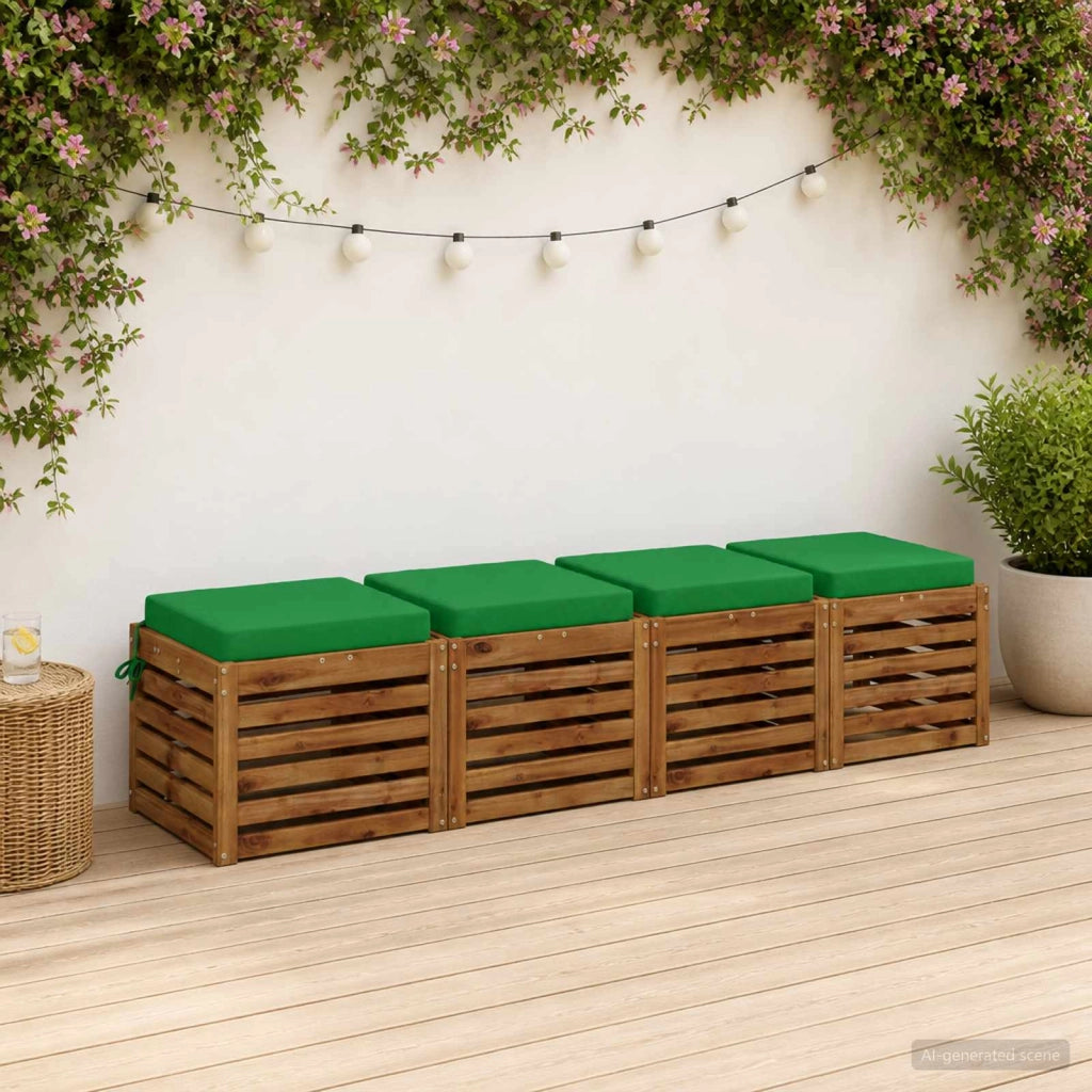 Cuscini per Sedia in 4 Pezzi SOEST 4 pz 100% Poliestere Verde 944576