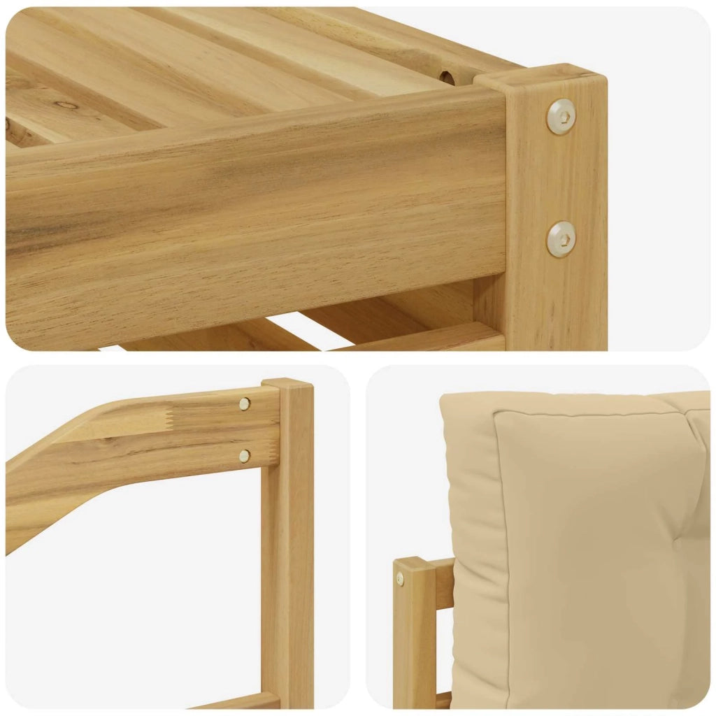 Set di divani da esterno 10 pz Bianco e Beige Poliestere 3391213