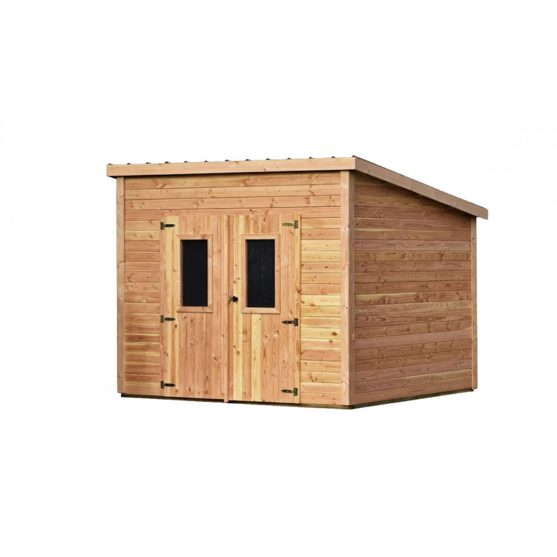 Casetta da giardino in legno 280x280 cm – Spessore pareti 28 mm – Legno Douglas e tetto acciaio – DAN3030.02 Foresta