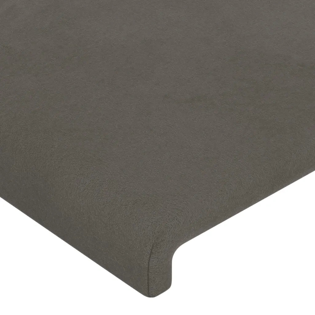 Testiera | Testata ad Orecchio Grigio Scuro 203x16x78/88 cm in Velluto