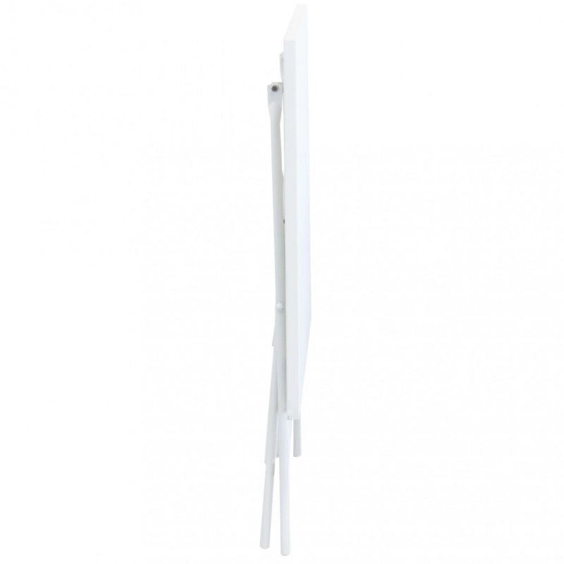 Tavolo da Giardino Bristol 110x70 cm Bianco in Acciaio Pieghevole – Tavolo Quadrato da Esterno