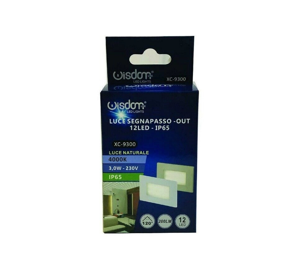 Faretto Segnapasso Led Per cassetta 503 3W IP65 220V 4000k da Interno ed Esterno