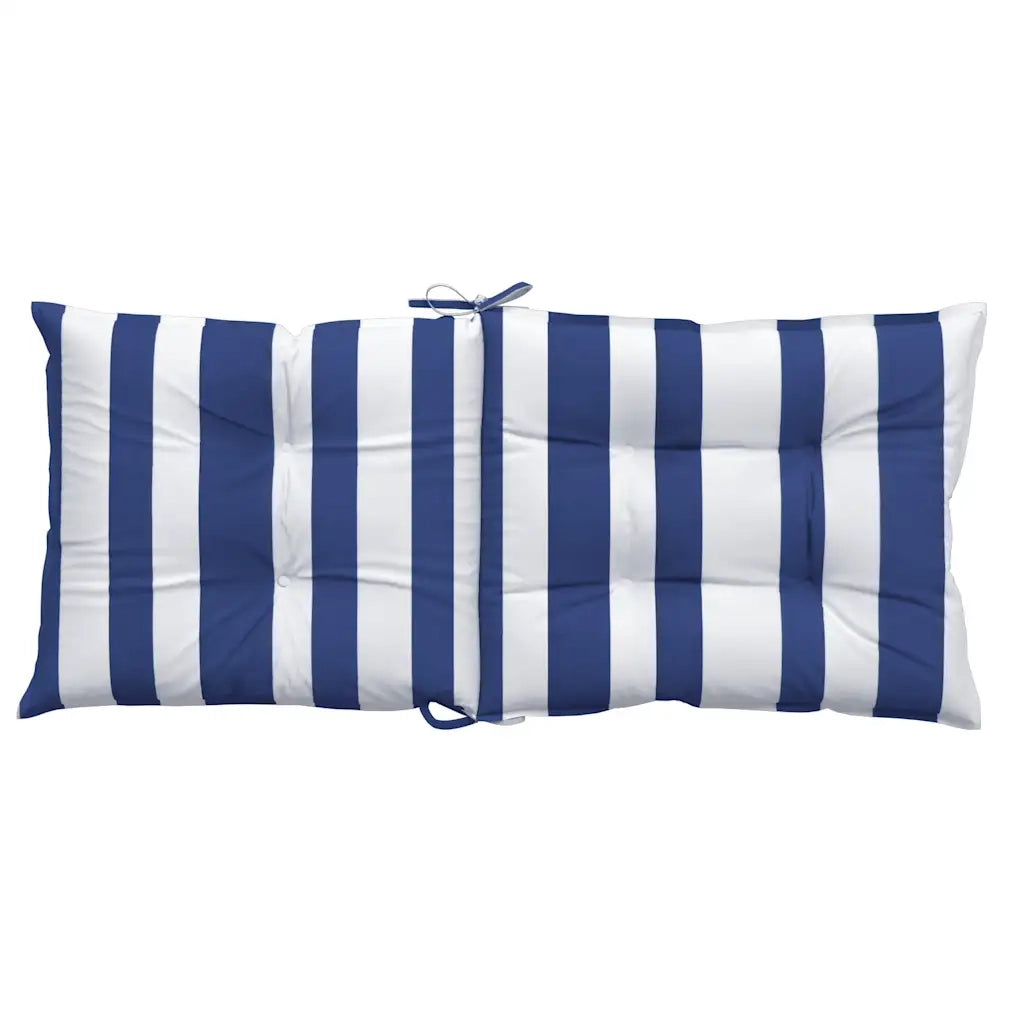 Cuscini Sedia Schienale Basso 2 pz a Righe Blu e Bianche Oxford 377716
