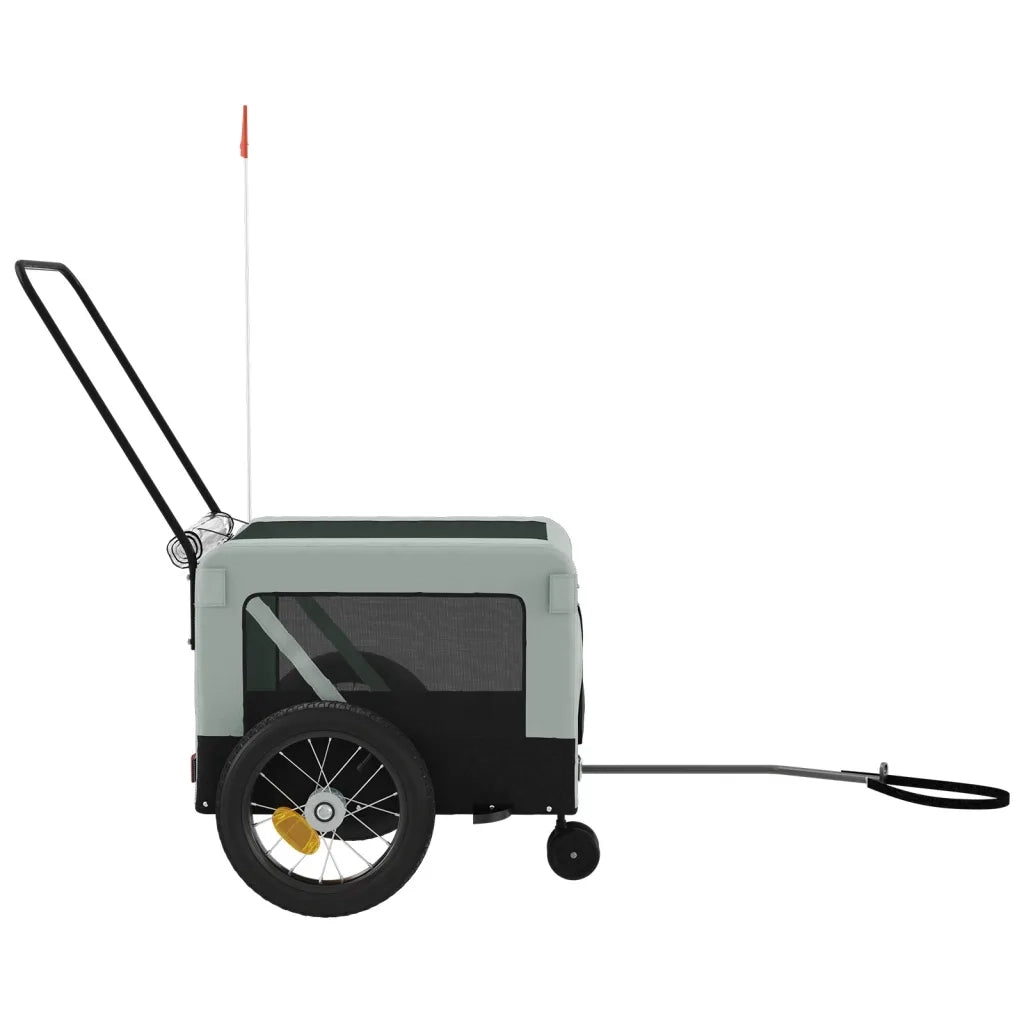 Rimorchio da Bici per Animali Grigio e Nero Oxford e Ferro 93944