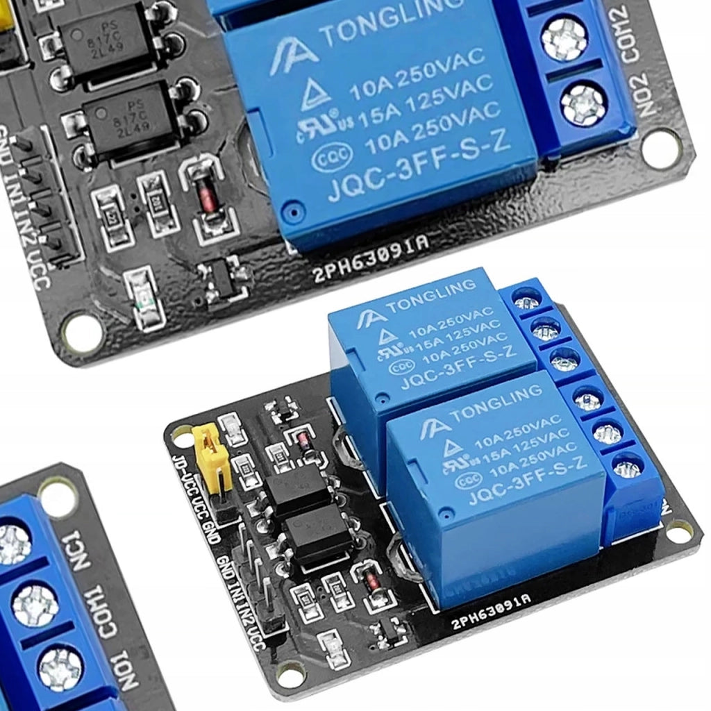 Modulo Relè a 2 Canali 12V – Compatibile con Arduino | Isolamento Ottico, SPDT, 10A