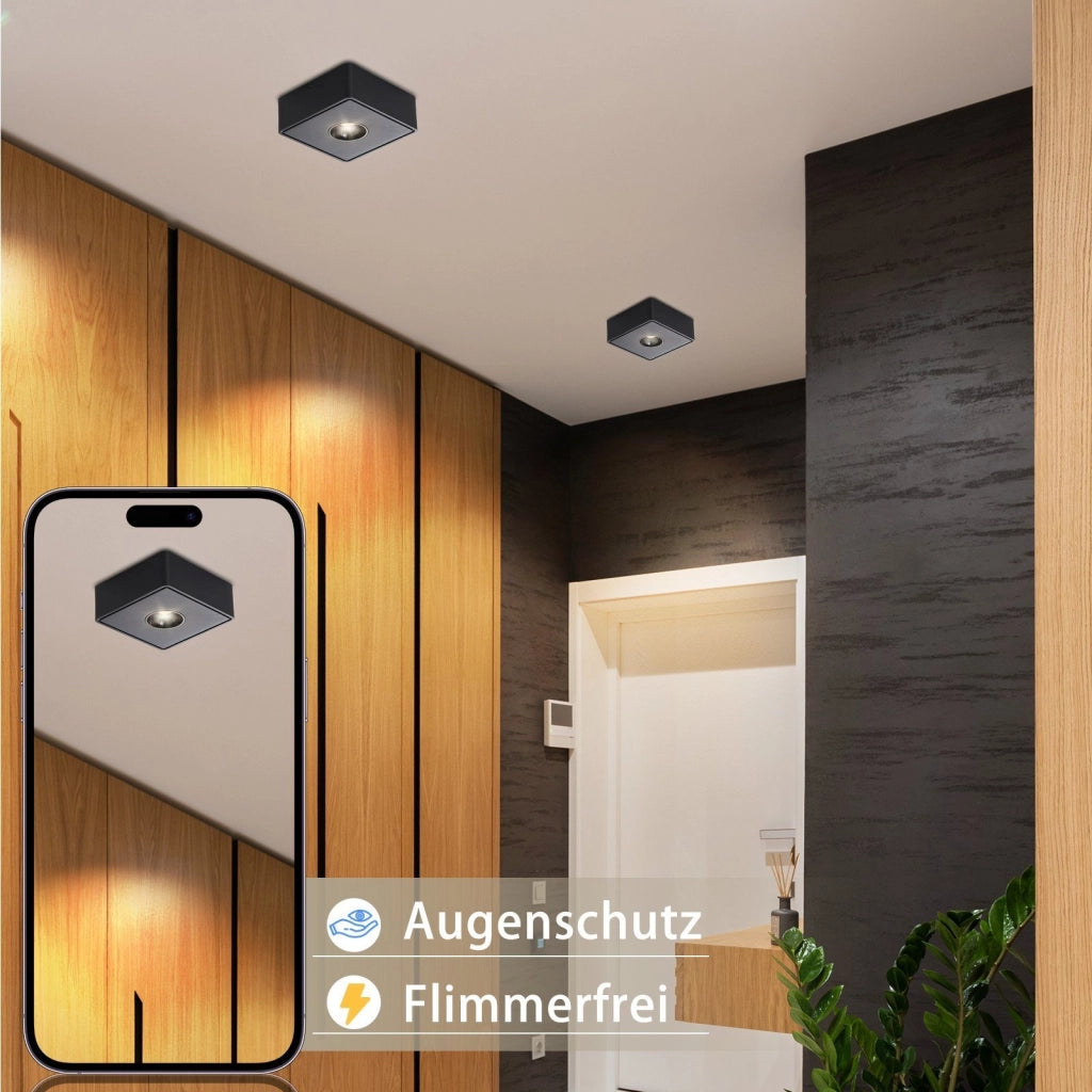 ZMH Faretto da soffitto LED da superficie 7W bianco caldo