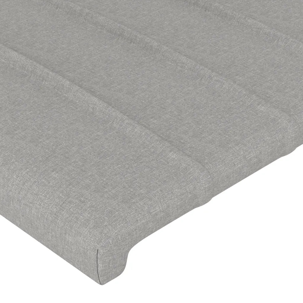Testiera a LED-Testata con LED Grigio Chiaro 147x16x118/128 cm in Tessuto 455783
