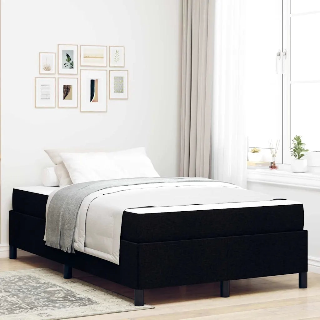 Letto a molle Nero 120 x 190 cm Tessuto