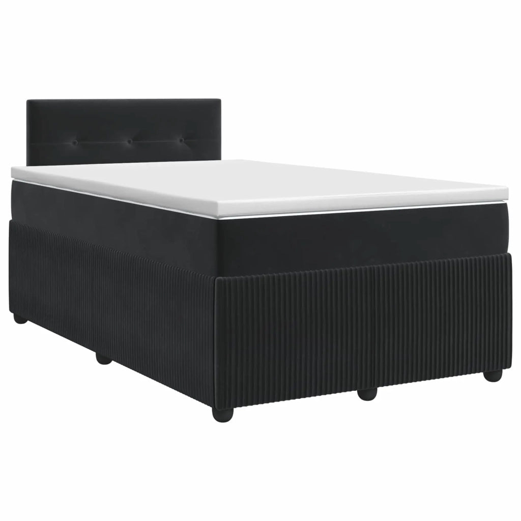 Letto box spring con materasso Nero 120 x 190 cm Velluto 3451639
