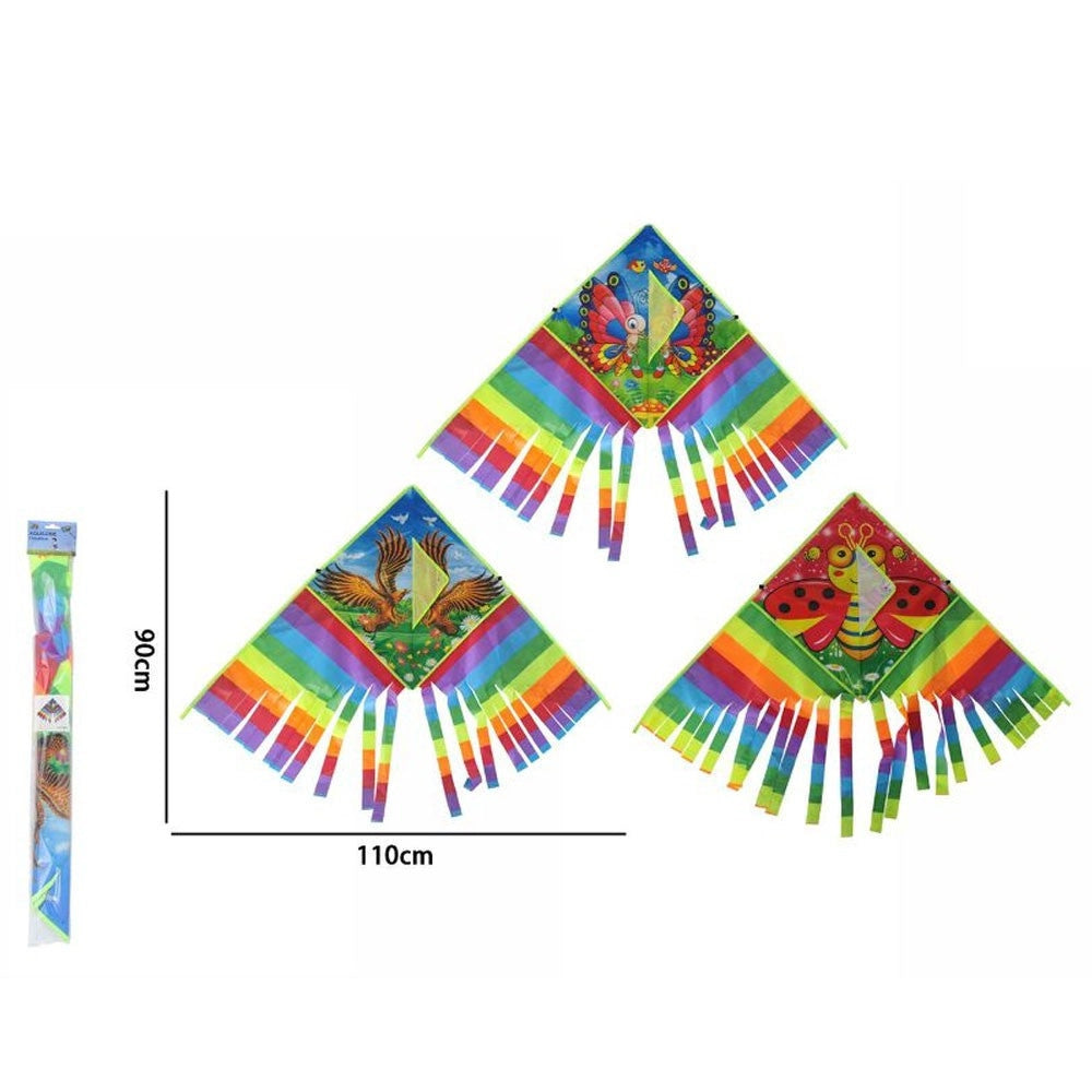 Trade Shop - Aquilone Arcobaleno Gioco Esterno Spiaggia Facile Da Pilotare Vari Colori 110x90 -