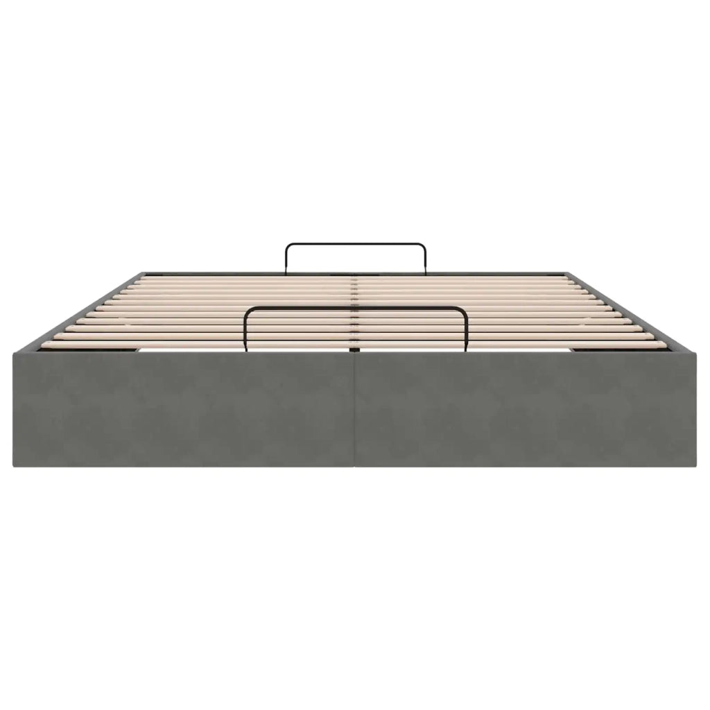 Letto ottomano Grigio Scuro Dimensione intera Velluto 3403073